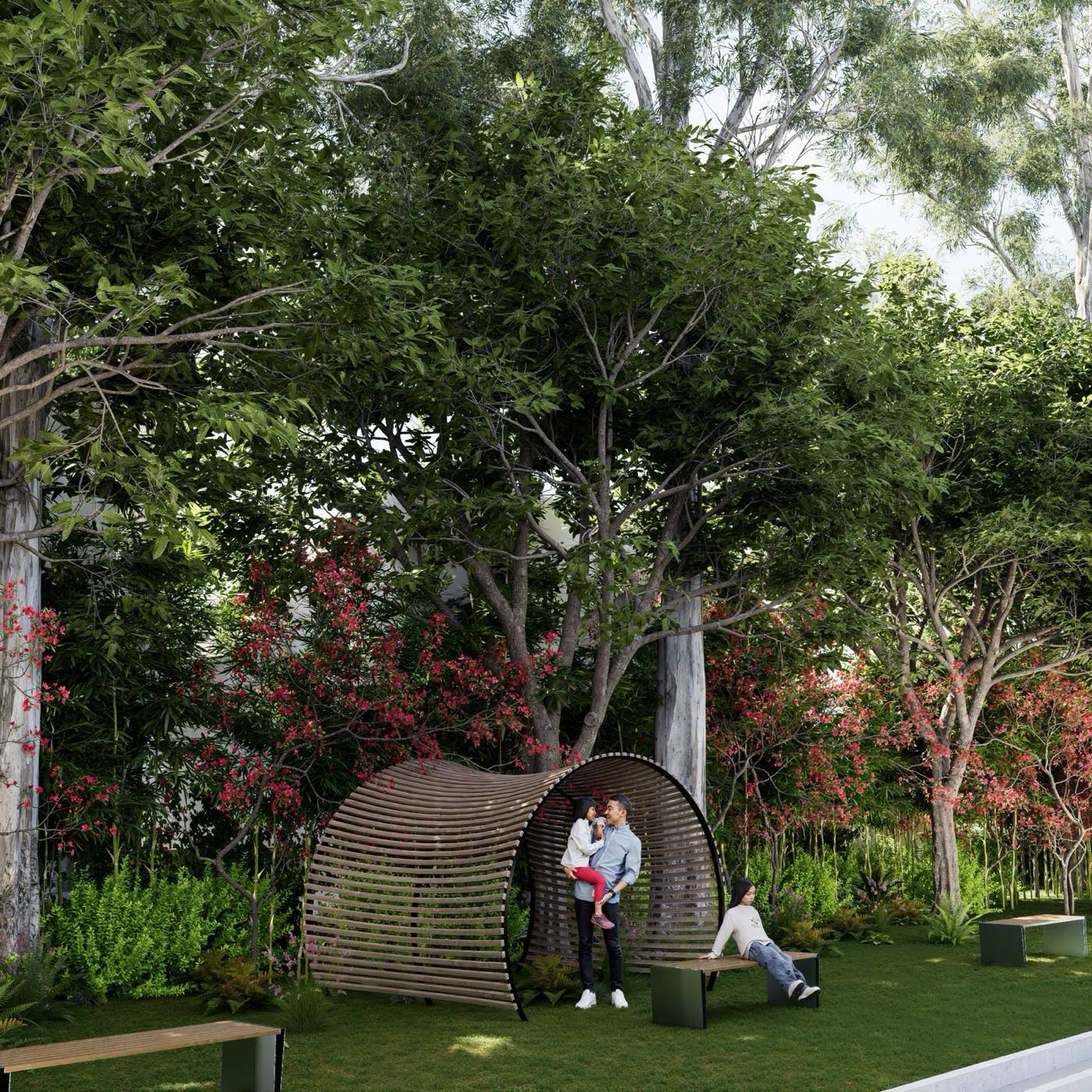 Render konsep botanical park di tengah kawasan MPR Botanical